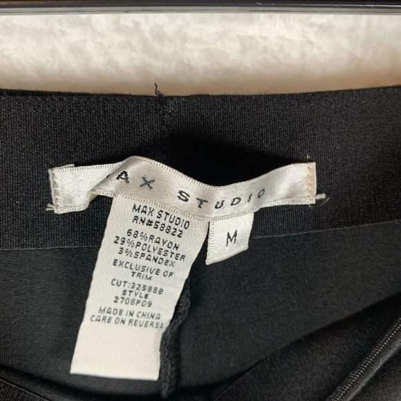 Max Studio Leggings Women's Medium Black Stretch Elastic Waist High Rise‎ 7885 - Picture 6 of 8